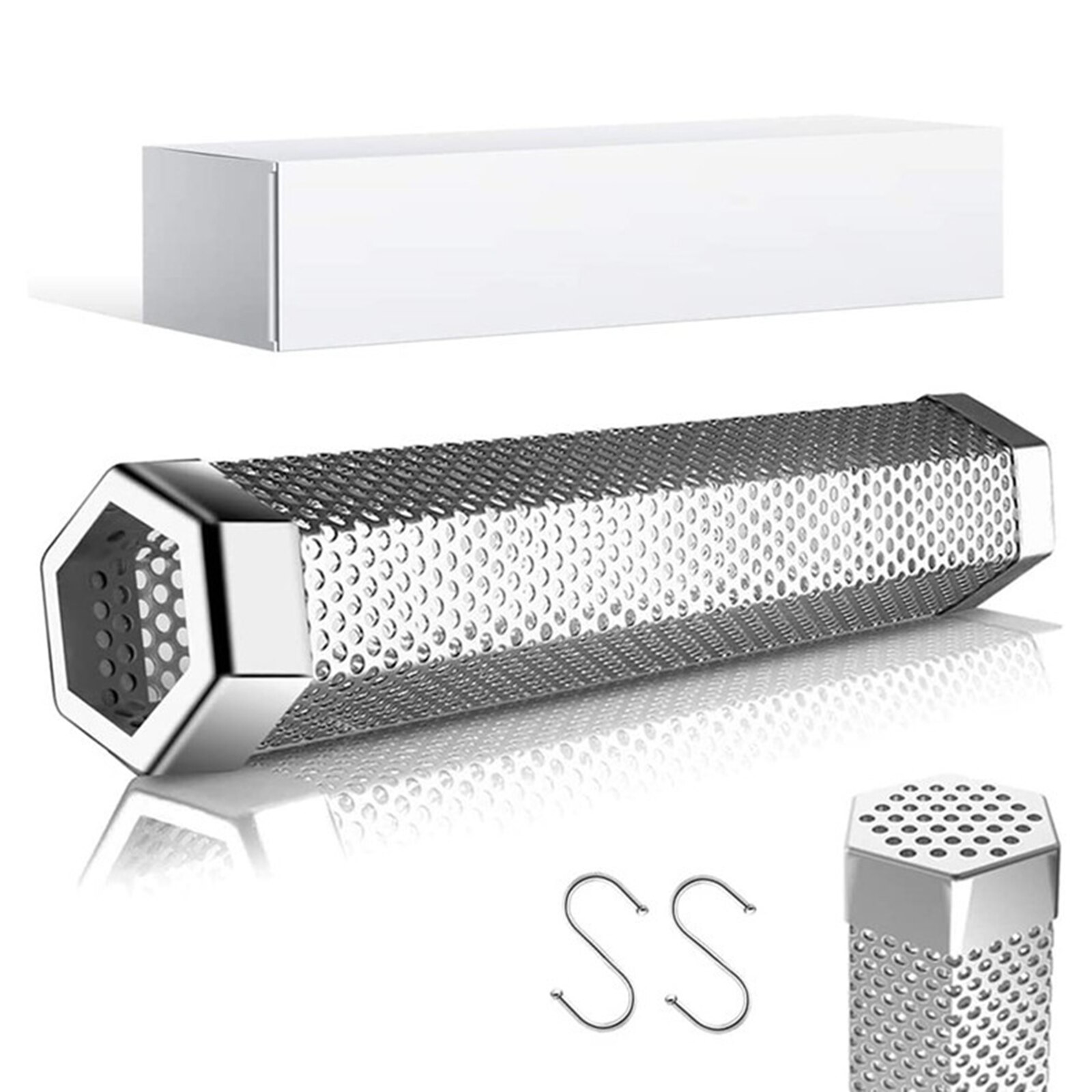 Pellet Smoker Tube 12’’ Stainless Steel Perforated BBQ Pellet Smoker Tube -