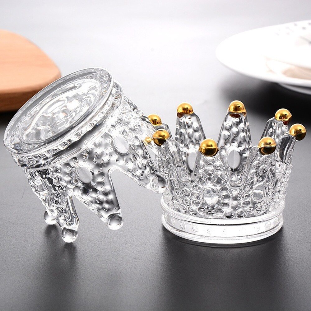 Crown Ashtray Glass Personality Ash Tray Transparent Wax Holder Candle Holder Ornaments Ashtray for Home Car