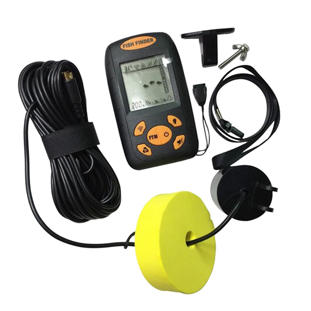 Draagbare Boot Bedraad Fishfinder Sonar Sensor Alarm 328ft Diepte Waterbestendig Lcd Display Met Achtergrondverlichting Vissen Tackles