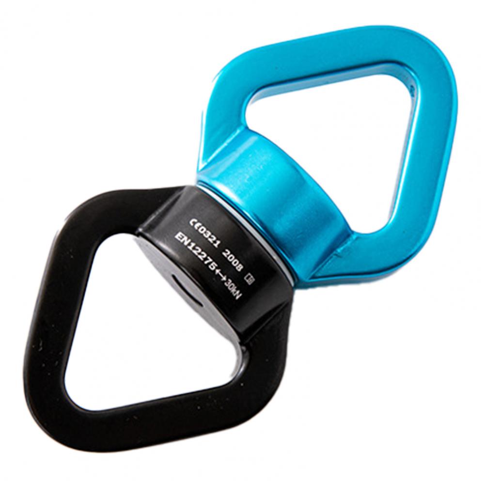 Columpio giratorio de 10,5x5,5 cm, aleación de aluminio, 30KN, anillo giratorio, conector de hamaca aérea para Yoga, rodamiento de escalada en roca, gancho giratorio: Azul