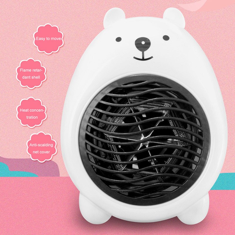 Mini Cute Fan Heater Portable Electric Heater Desktop Heating Warm Air Fan Home Office Room Heaters Handy Air Heater Warmer Fan