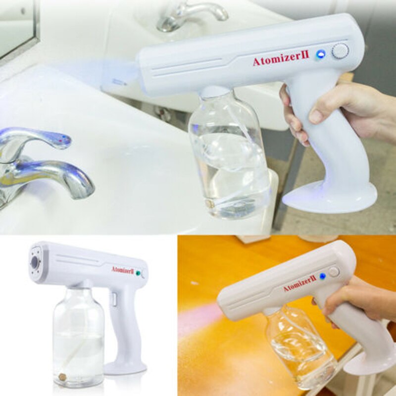 800ML Handheld Sanitizer Sprayer Atomization Disinfection Blue Light Nano Steam Gun Sterilizing Nano Spray Gun For Home Office