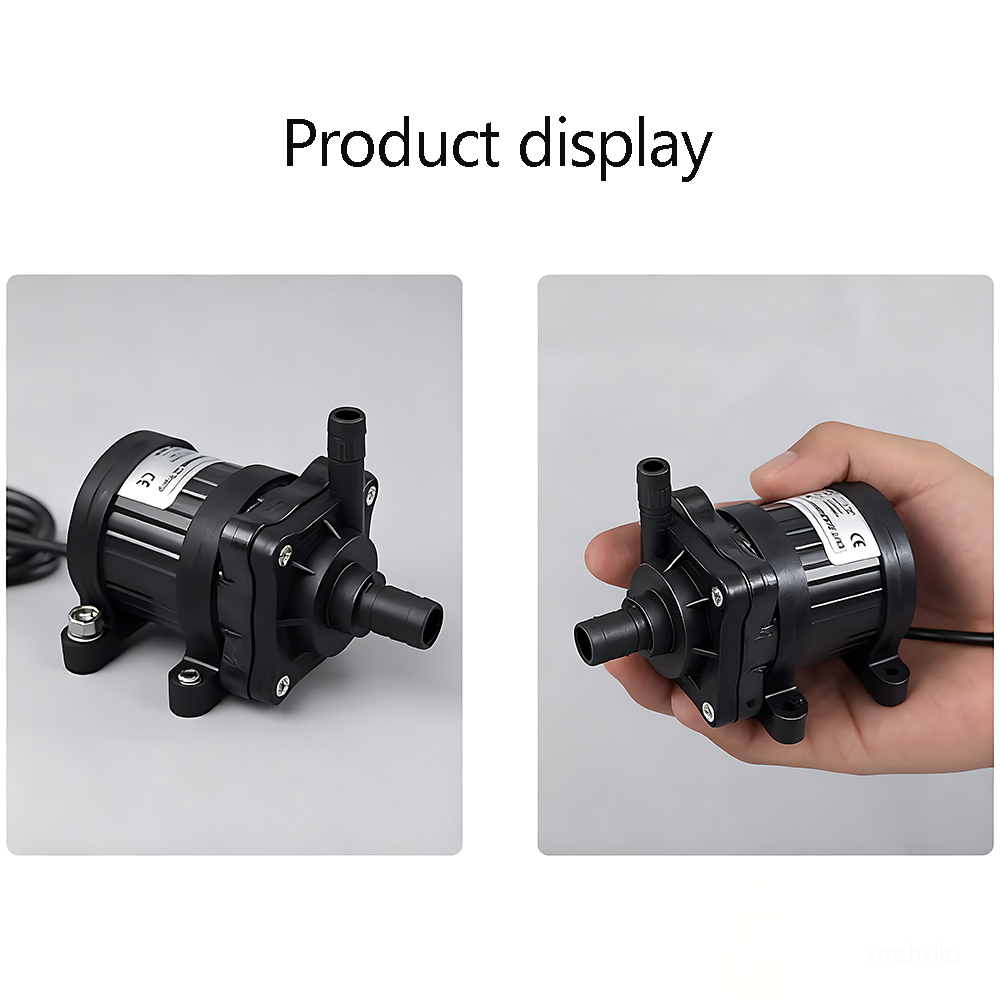 Kleine, leise, wassergekühlte Temperatur-Umwälzpumpe, DC 12/24 V Durchfluss: 360/450 L/H, bürstenloser Motor, Amphibien-Tauchpumpe