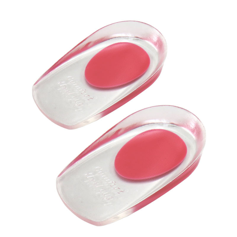 Silikon-Gel-Einlegesohlen, Schmerzheilungskissen, Knochensporn, Schmerzlinderung, Fersenpolster, verdickte, weiche, halbgroße Schuhsohle, Einlegesohle, Fersenpolster: Grau