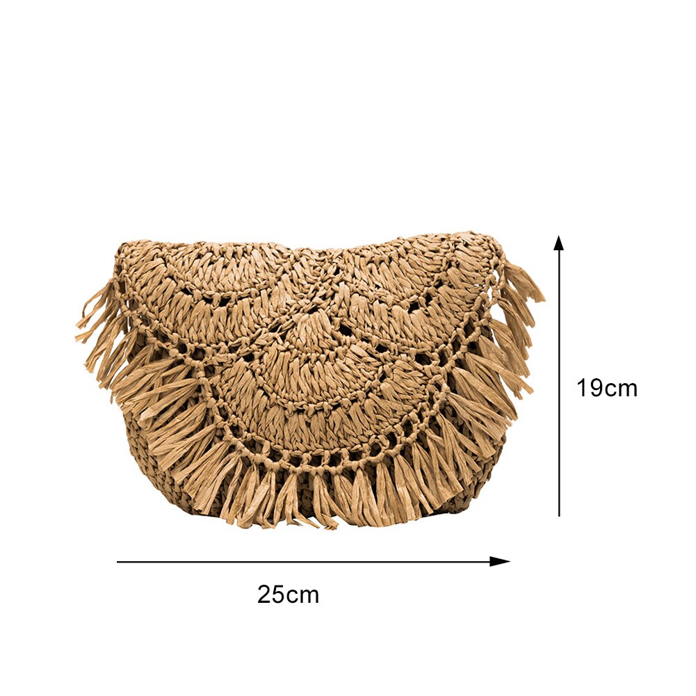 Zomer Stro Tassen Voor Vrouwen Geweven Kwastje Strand Schoudertas Vrouwelijke Raffia Rotan Crossbody Tas Toevallige Reizen Tassen