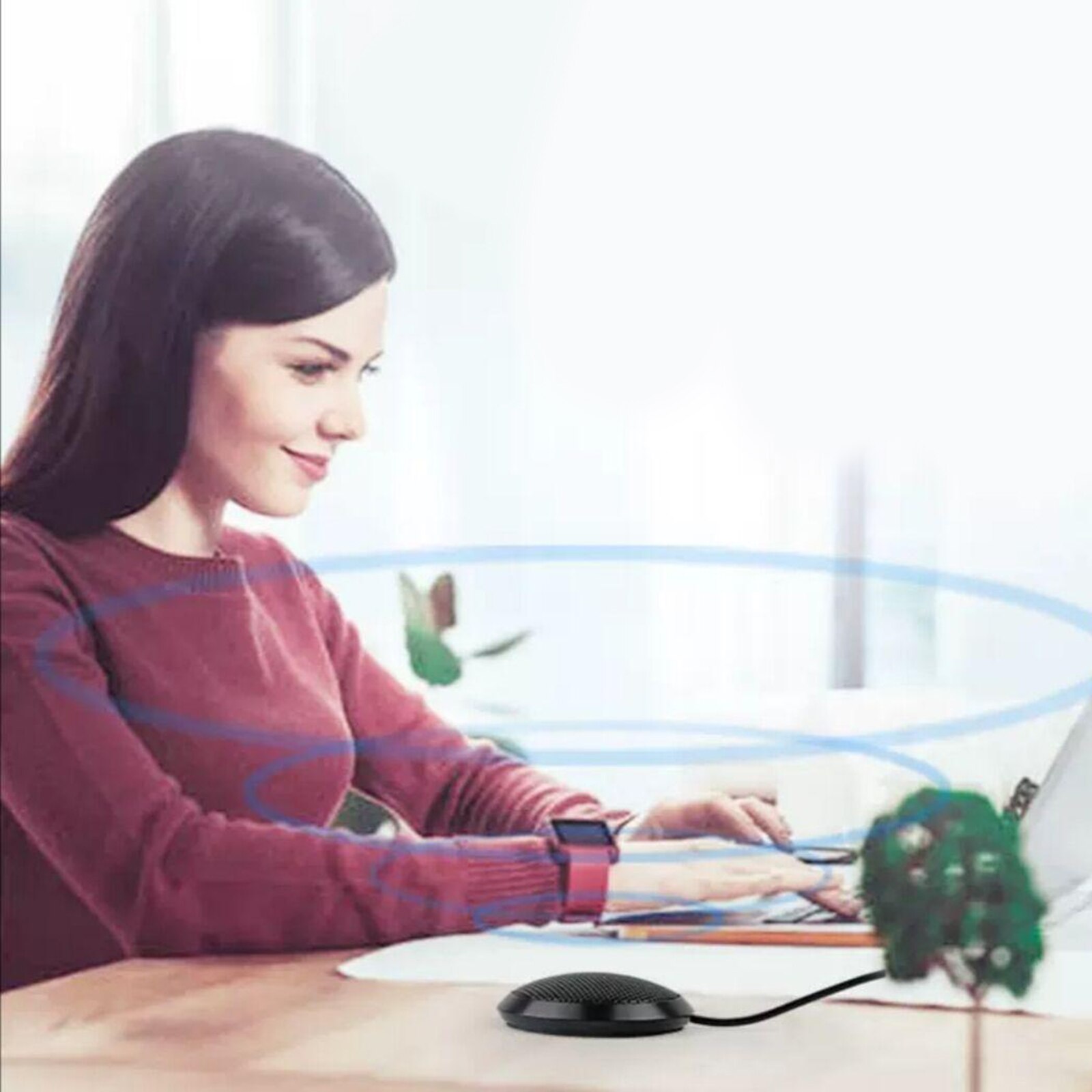 USB Omni-directional 360° Pickup Condenser Microphone Desktop Computer Mic for Computers Laptops Portable High Sensitivity Mic