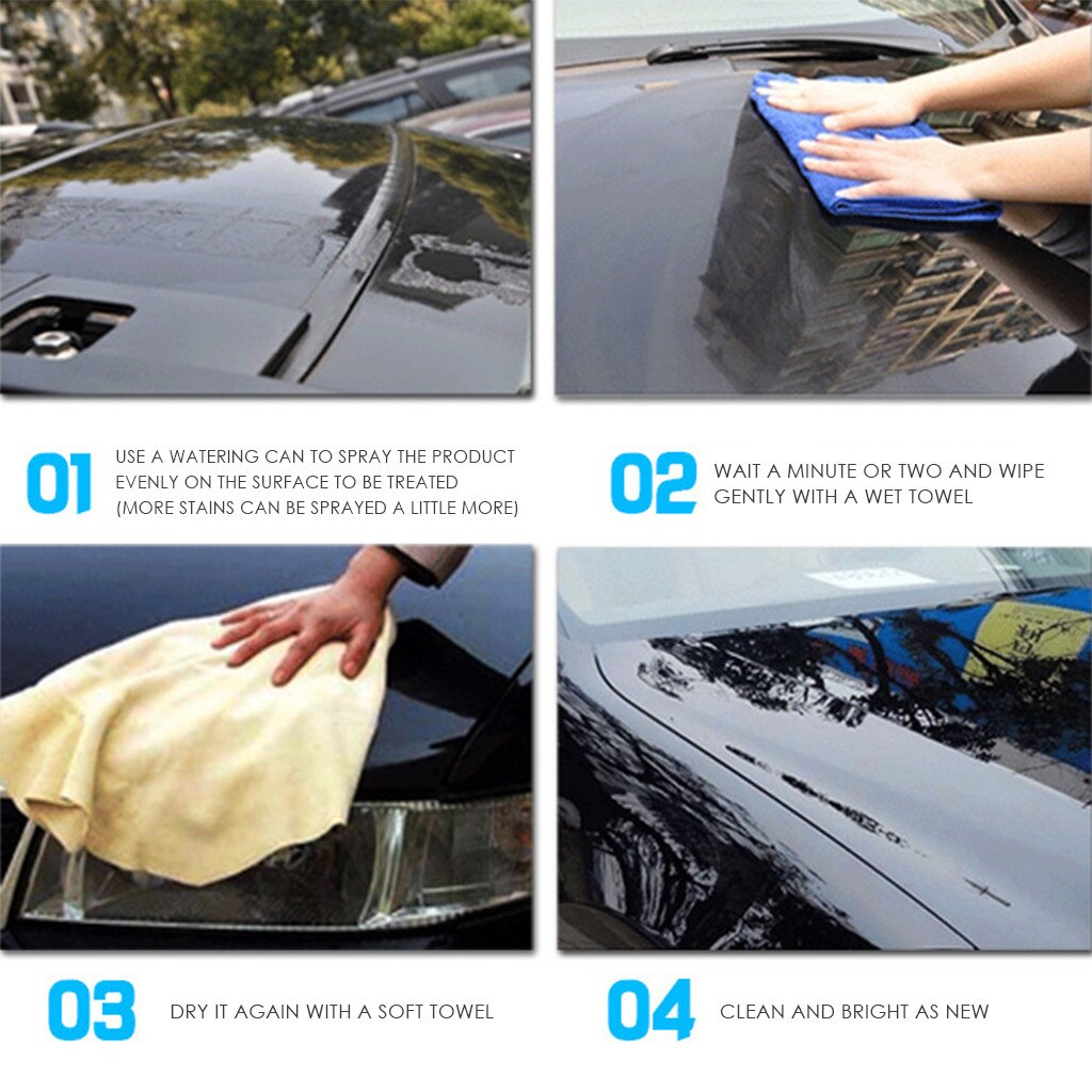 Carprie plating glas bilvask flydende bil shellac rengøringsmiddel 50ml fjern shellac harpiks guano gummi 9522