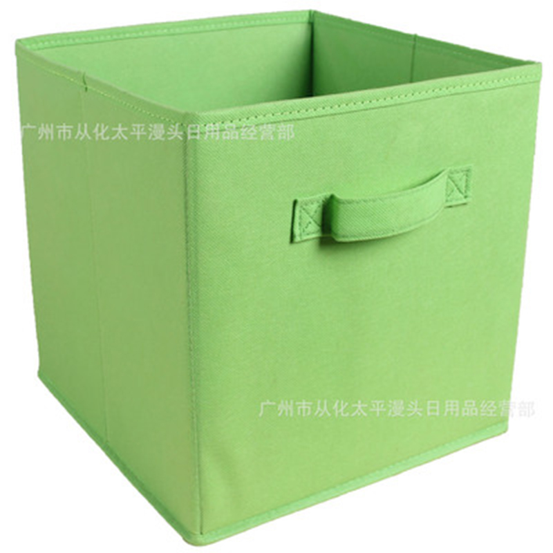 Non-Woven Fabric Dust-Proof Clothes Storage Bin Folding Cabinet Storage Box with Handle Home Office Closet Organizer Container: Green