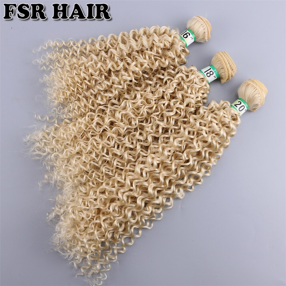 Tissage synthétique Afro crépu bouclé gris clair | Lot de 3 pièces de mèches 210 à haute température