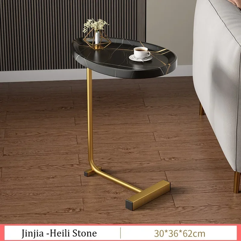 Licht Luxe Bijzettafel Mobiel Minimalistisch Hoestafel Nachtkastje Theeblad Bureau Balkon Herberg Mini Sofa Bijtafel Koffiestandaard: Black