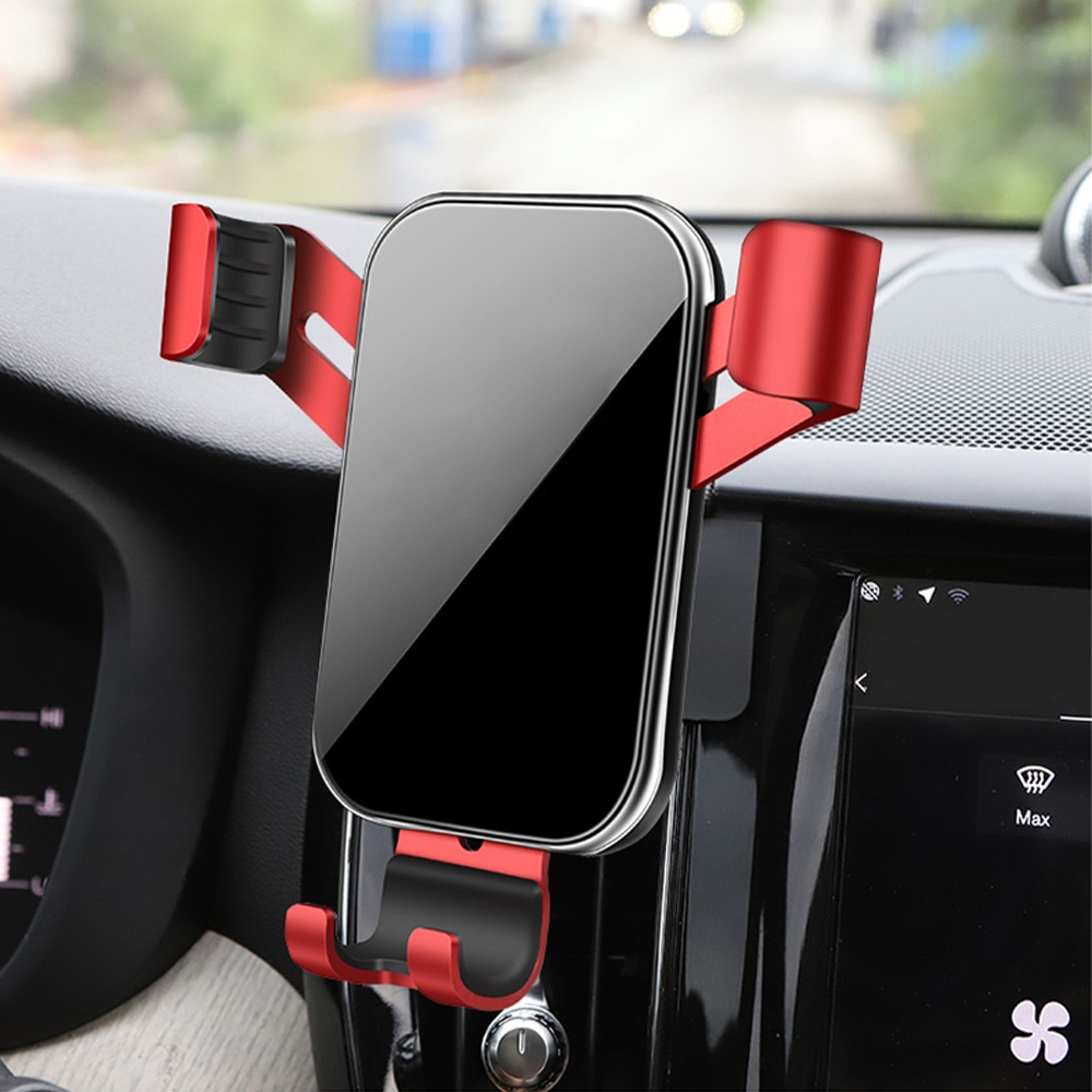 Lufthastighed rød til volvo  xc90 s90 xc60 s60 xc40 tilbehør bil mobiltelefon holder luftventil monteringsbeslag auto gravity gps stander