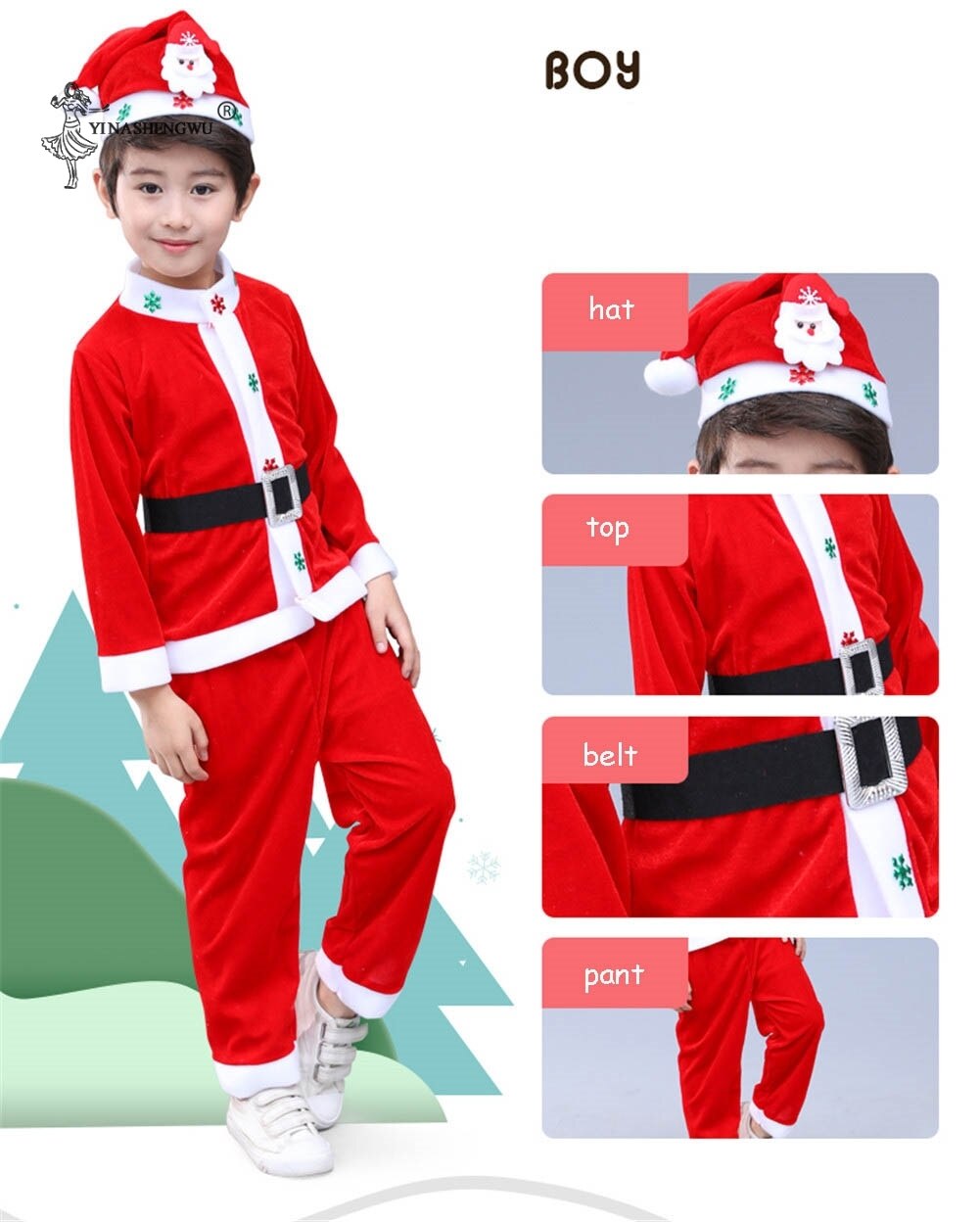 Meisje Kerst Outfit Kleding Set Jongens Jurken Pak Prestaties Kleding Kerst Kerstman Kids Kostuums Winter Kostuums