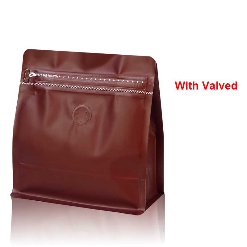 Lot de 20 sacs à café à valve épaisse, emballage de stockage de thé à domicile refermable, fermeture à glissière, sac debout en papier d'aluminium: M / Chocolat