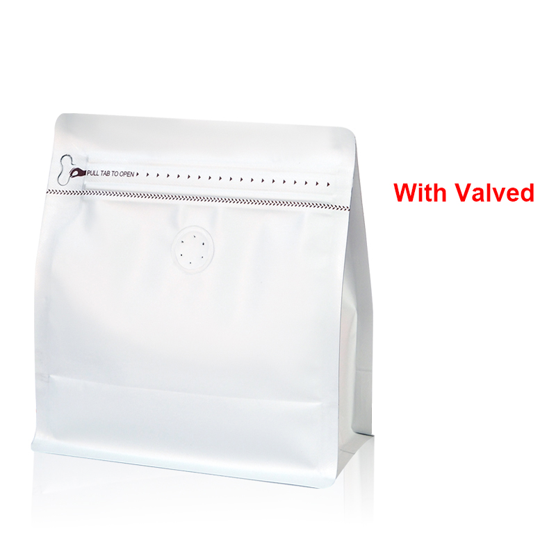 Lot de 20 sacs à café à valve épaisse, emballage de stockage de thé à domicile refermable, fermeture à glissière, sac debout en papier d'aluminium