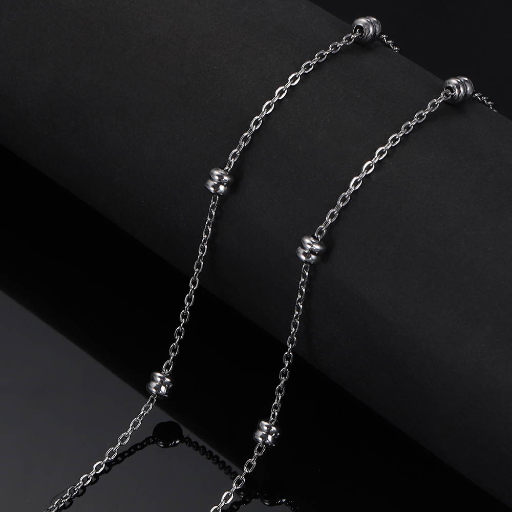 Cadena de acero inoxidable para fabricación de joyas, eslabones de Cable Rolo, cadena gruesa, accesorios de pulsera para hombre, 1 metro