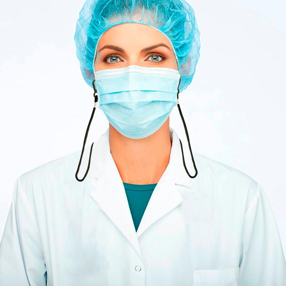 Cuerda ajustable para colgar mascarillas, cordón práctico y conveniente para descanso de máscaras de seguridad, soporte para las orejas, con gancho para el cuello, 10 Uds.