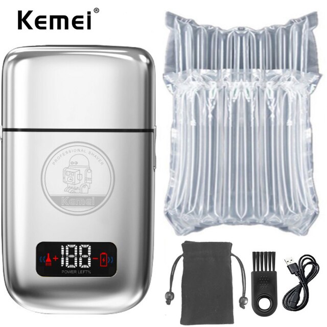 Original barber shop hair Shaver 5 speed metal shell electric Shaver rechargeable beard razor bald shaving machine: Silvery no box