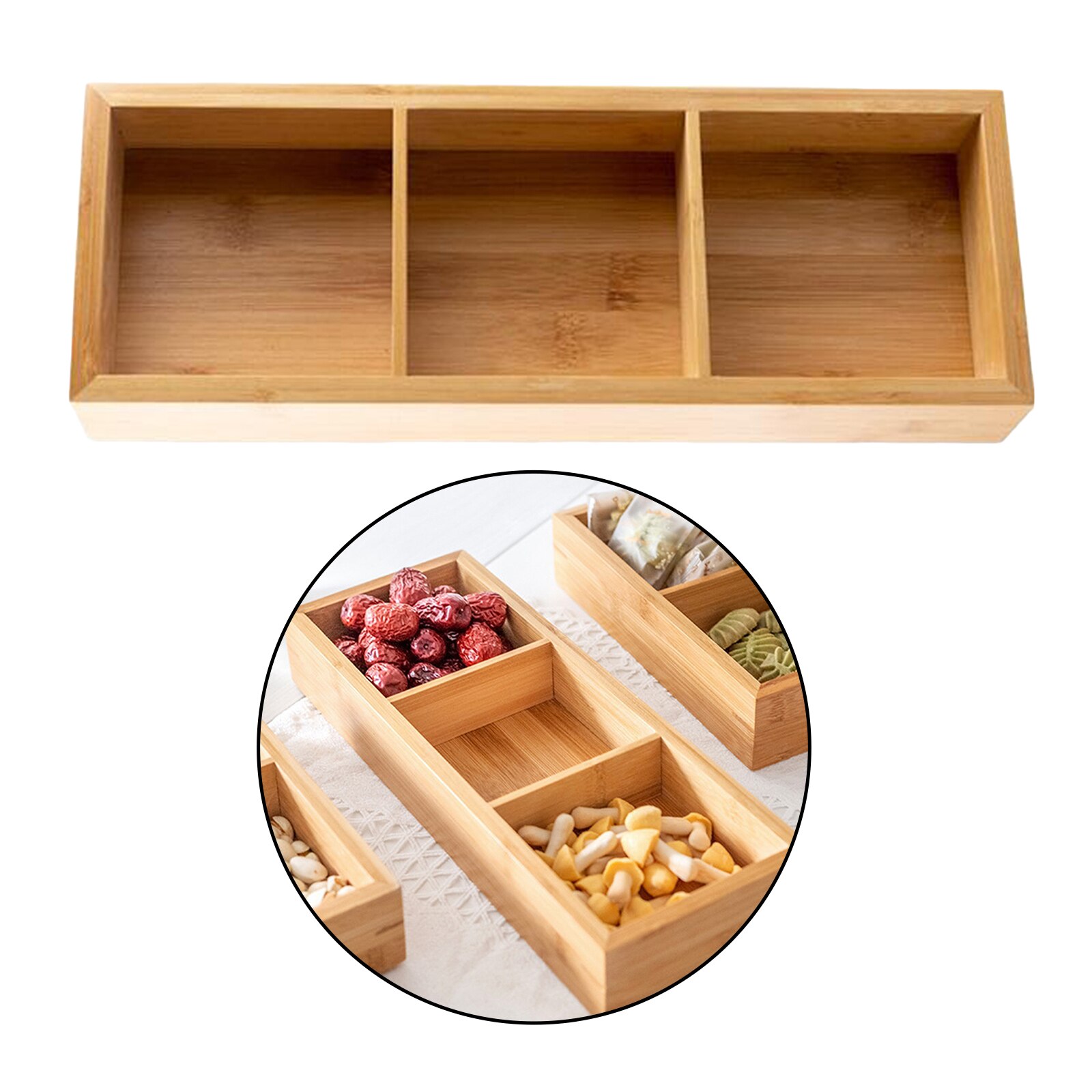 Dried Fruit Plate Snack Serving Tray Nuts Appetizer Condiment Storage Dishes: 33x12CM