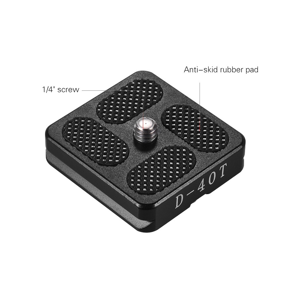 40*38mm Size Aluminum Alloy Universal Quick Release Plate D-40T QR Plate with 1/4 Inch Screw Tripod Ball Head Camera Accessory