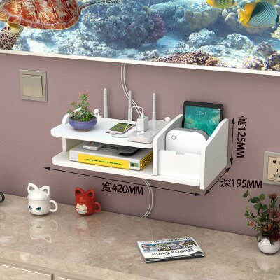 Punch-free Router WIFI Living Room Socket Set-top Box Rack Rack Router Storage Box Wall Hanging Decorative Partition Bedroom: 13Non-marking hook