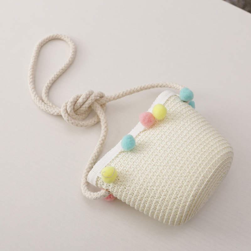 Handgemachte Sommer Kinder Mädchen Schulter Tasche Daisy Blume Stroh Umhängetasche Kinder Schlüssel Geldbörse Nette Prinzessin Mini Handtasche