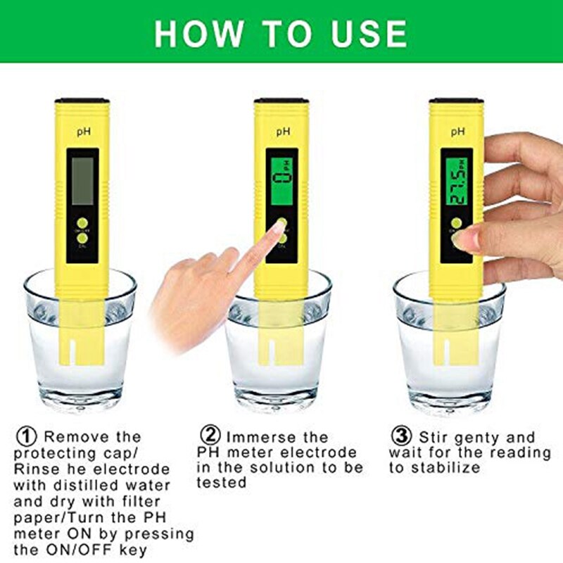 PH Meter and TDS Meter Combination PH Tester Digital PH Meter Reading Accuracy 3 in 1 TDS EC Thermometer
