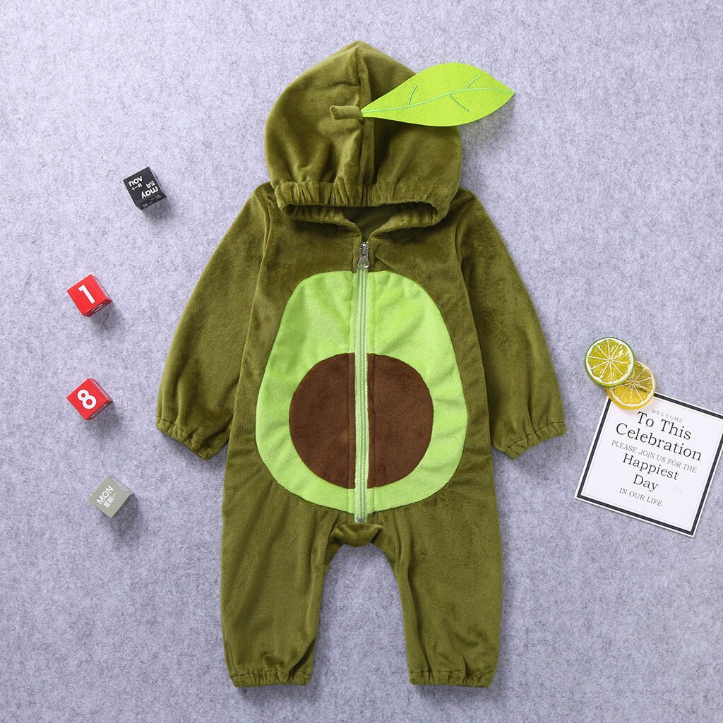 Baby Kleidung Dicken Avocado Kostüm Warme Winter Neugeborenen Baby Jungen Mädchen Party Mit Kapuze Niedlich Romper Overall Outfits