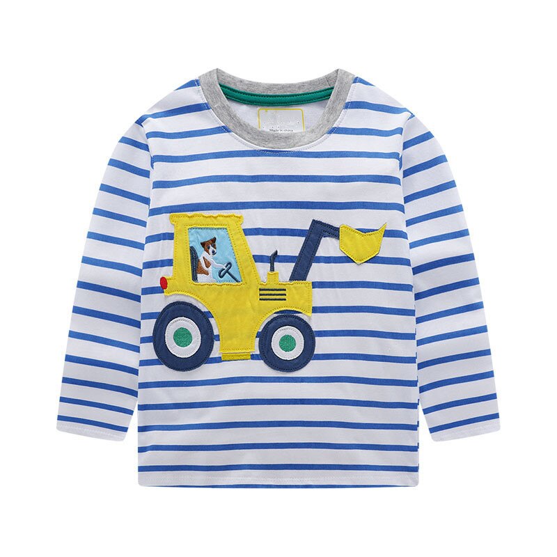 Jumpingbaby boys t-shirt bil t-shirt barn t-shirt traktor hösttröjor barnkläder koszulka koszulki meskie t-shirt enfant: T8515 pojkar t-shirt / 5t
