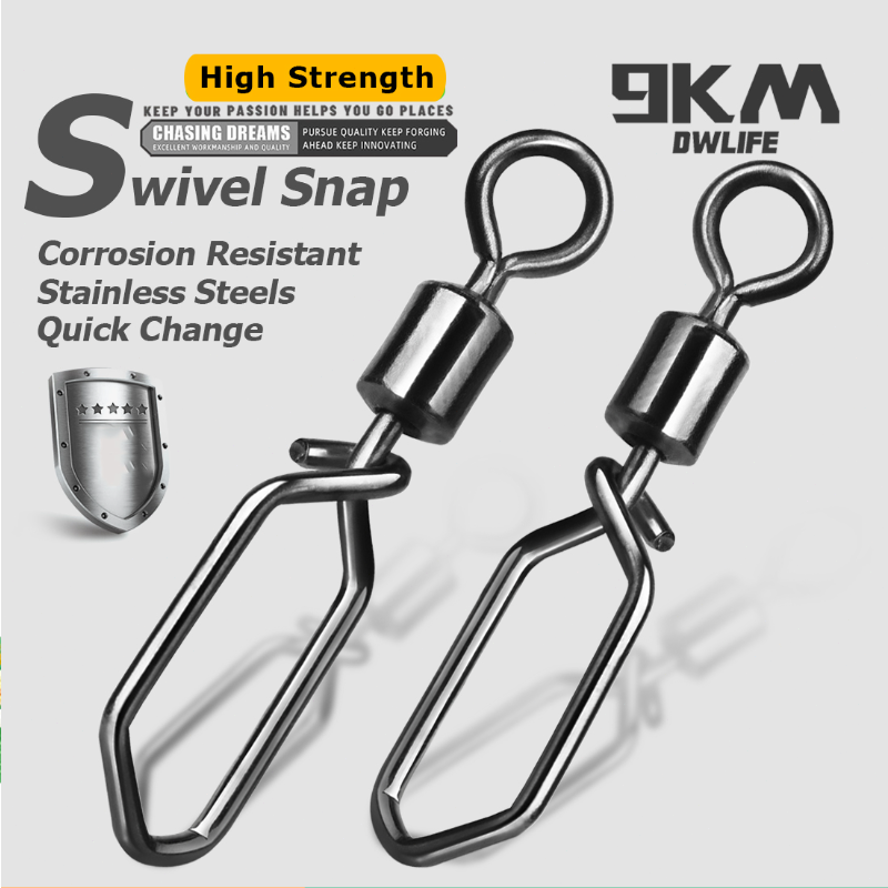 Angeln Wirbel Snap 25 ~ 100 Stücke Haken Snap Edelstahl Angeln Rolling Barrel Wirbel Angeln Köder Stecker Verriegelung Snap