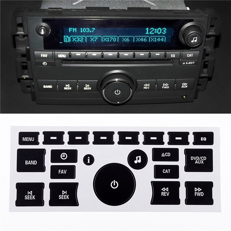 1 Pcs Radio Dash Button Repair Kit Decal For Chevrolet Silverado Cadillac Tahoe Escalade Buick Enclave GMC Acadia GM Vehicles