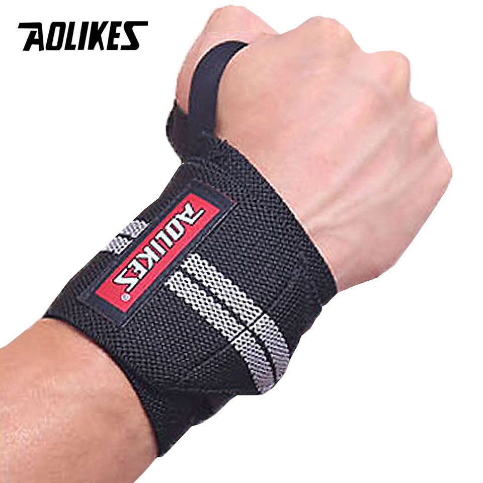 AOLIKES 1PCS Fitness Elastic Wristband Adjustable Sports Wrist Support Weight Lifting Support Band Open Wrist Rest: D-Grey-1Pcs