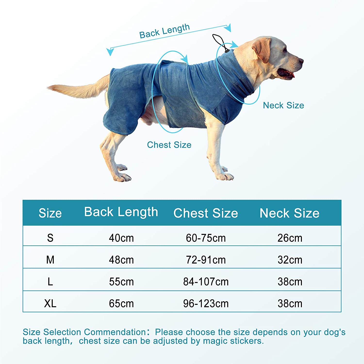 Soft Microfiber Pet Dog Drying Coat, Super Absorbent Dog Bathrobe Robe ...