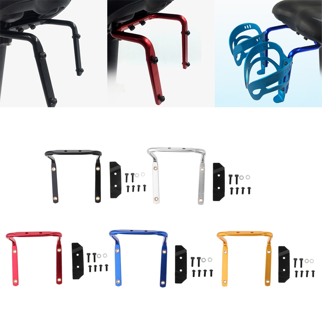 Bicycle Water Bottle Cage Adapter Aluminium Alloy Double Bottles Bracket Rack Cycle MTB Mountain Rode Bike Back Seat Post Saddle