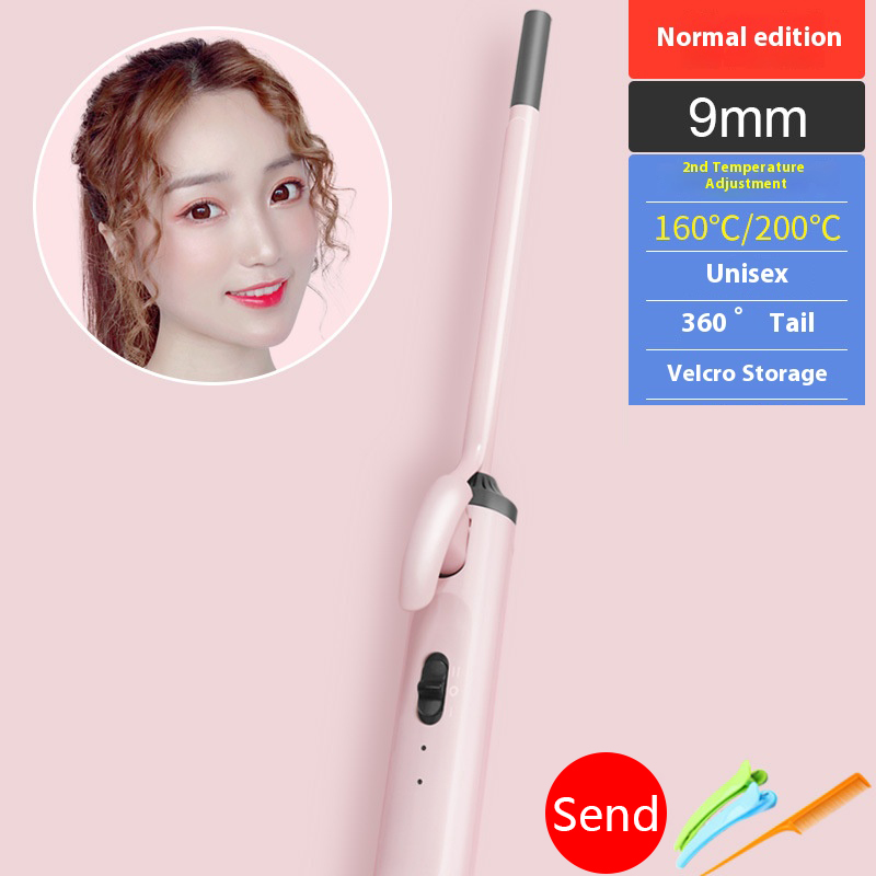 Ulllocktång för män och kvinnor, ultrafin locktång för kort hår, liten mini 9mm , fluffig ulllocktång, elektrisk permanent: Svart / Oss