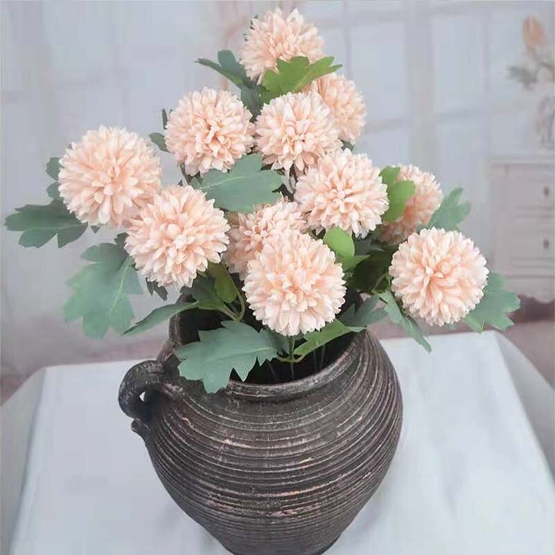 2 hoofden Kleine Hortensia Chrysant boeket Bloemen Valentijnsdag Nep Bloem Bal voor Home Decor Kunstmatige Bloemen