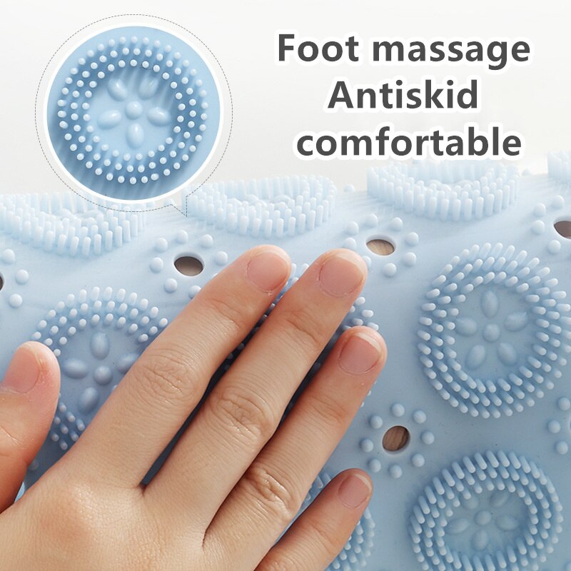 Alfombrilla redonda antideslizante para baño, accesorio de seguridad para ducha, almohadilla de masaje de goma de PVC, drenaje de suelo, ventosa