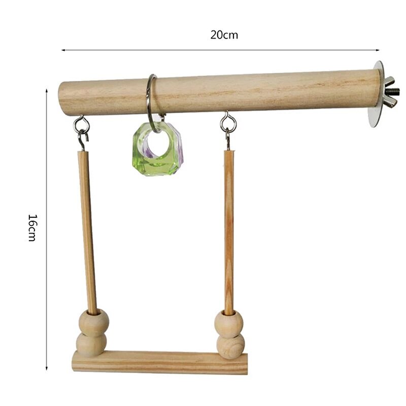 Vogel Schommel Speelgoed Houten Papegaai Baars Stand Playstand Met Kauwen Kralen Kooi Slapen Stand Spelen Speelgoed Voor Budgie Vogels Opknoping