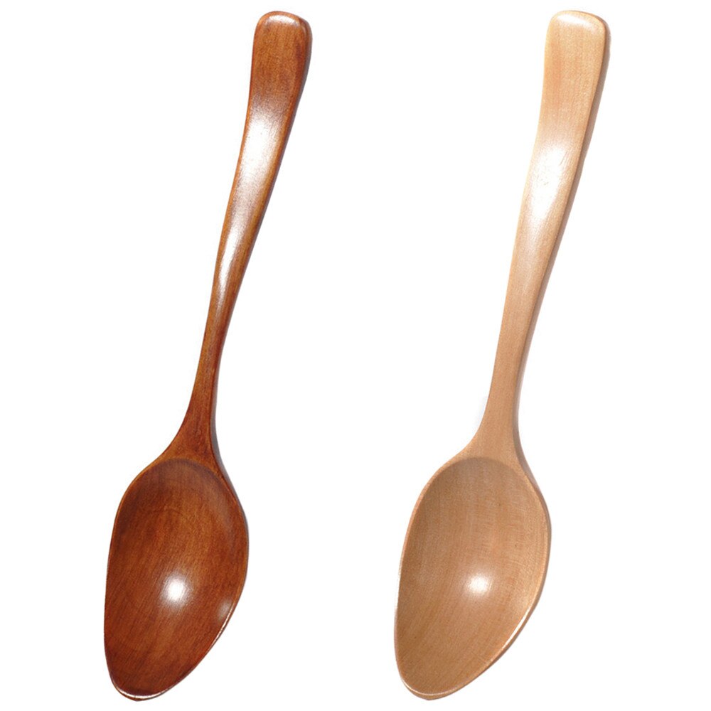 Houten lepel vork bamboe keuken kookgerei gereedschap soep-theelepel servies 11.6
