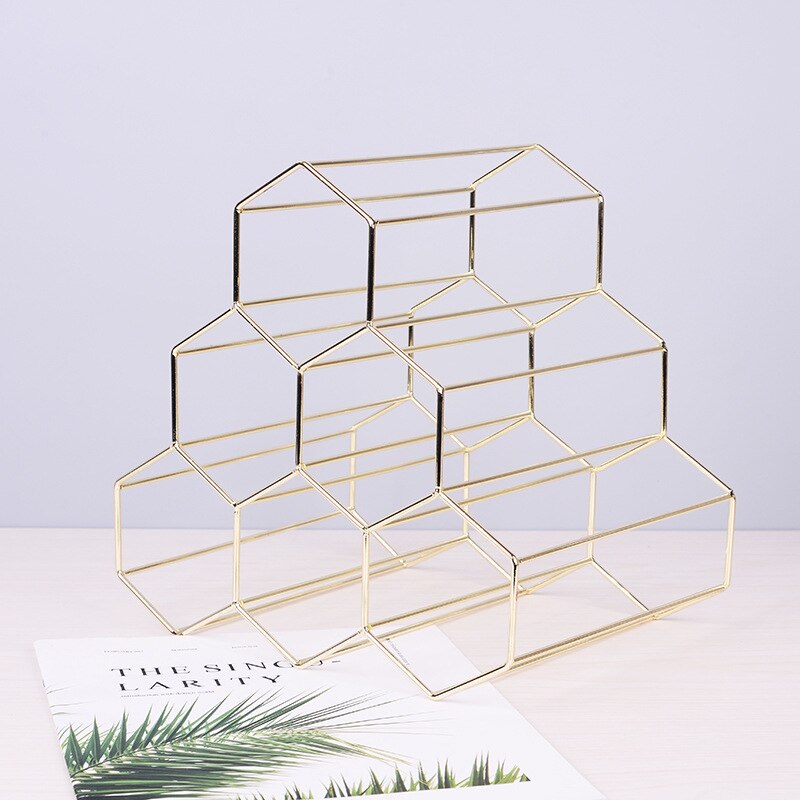 1pc vinhylle kopp glassholder vise bar hylle veggmontert flaske champagne glass henger holder bar arrangør til kjøkken: Gylden