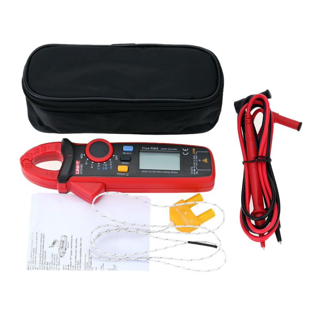 Amperometric Clamp Meter Thermometer Voltmeter Ammeter Capacitance Tester ESR Meter Multimeter UT210D Current Pliers NCV Measure