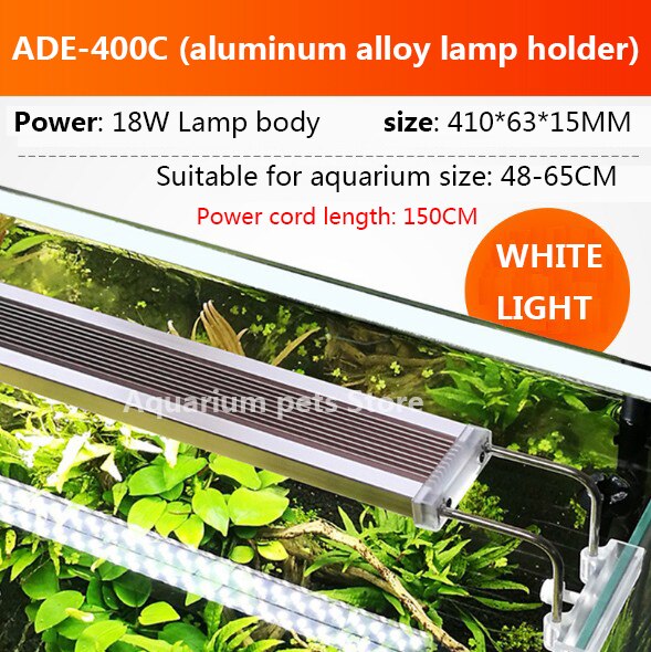 SUNSUN ultra-thin fish tank aquarium led ornamental fish lighting aquarium light blue and white light fish tank light: ADE-400C 18W