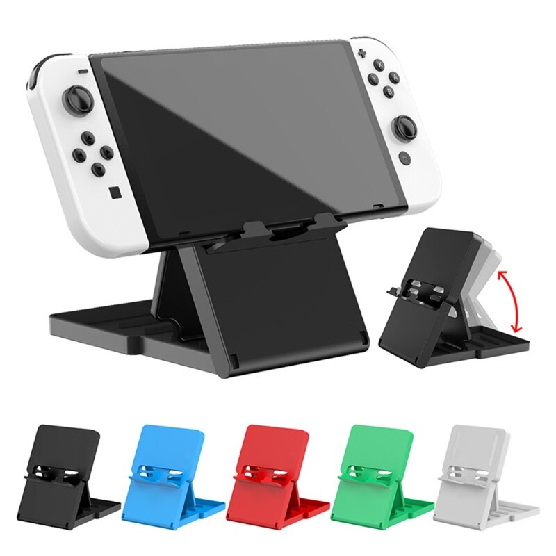 KX4A Foldable Compact Playstand Adjustable Tablet Holder Stand Portable Bracket Compatibe with Switch/Switch OLED/Lite/Phone