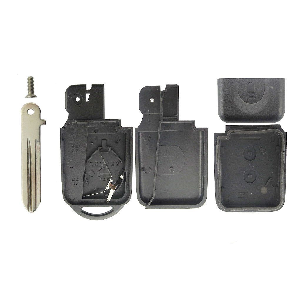 2 Button Remote key Shell No Logo for Nissan Micra Xtrail Qashqai Juke Duke Uncut Blade Key Fob Case Replacement