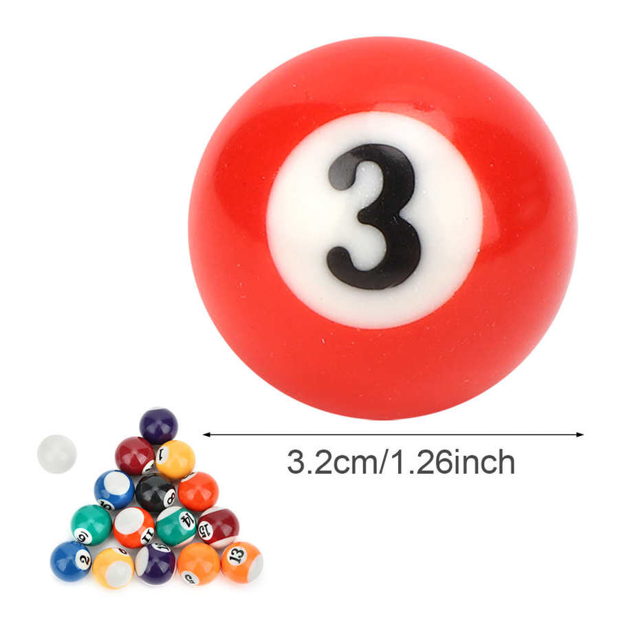 Billiard Ball 16 Pcs Portable Durable 32MM Eco-friendly Resin Mini Children Billiard Ball Toy Pool Table Equipment