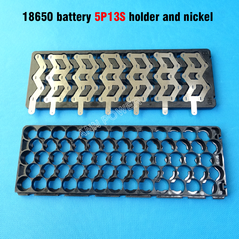 18650 Lithium Batterij Houder 5P13S 5P14S W Type Batterij Houder En Pure Nikkel Strip Voor 13S 48V Of 14S 51.8V E-Bike Batterij