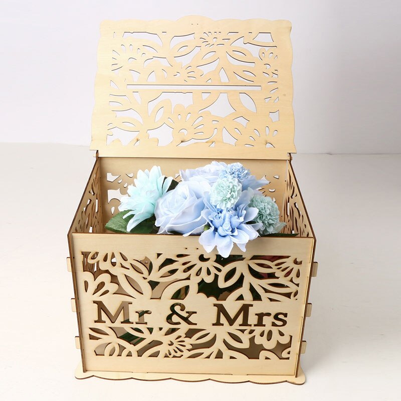 Wedding Card Box Wooden Wedding Invitation Card Box Card Sign Set Country Wedding Decoration Party