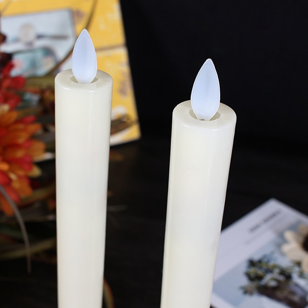 6 Set Flameless Flickering Candles Real Wax Candles LED Window Taper Candles With Timer And Remote Control