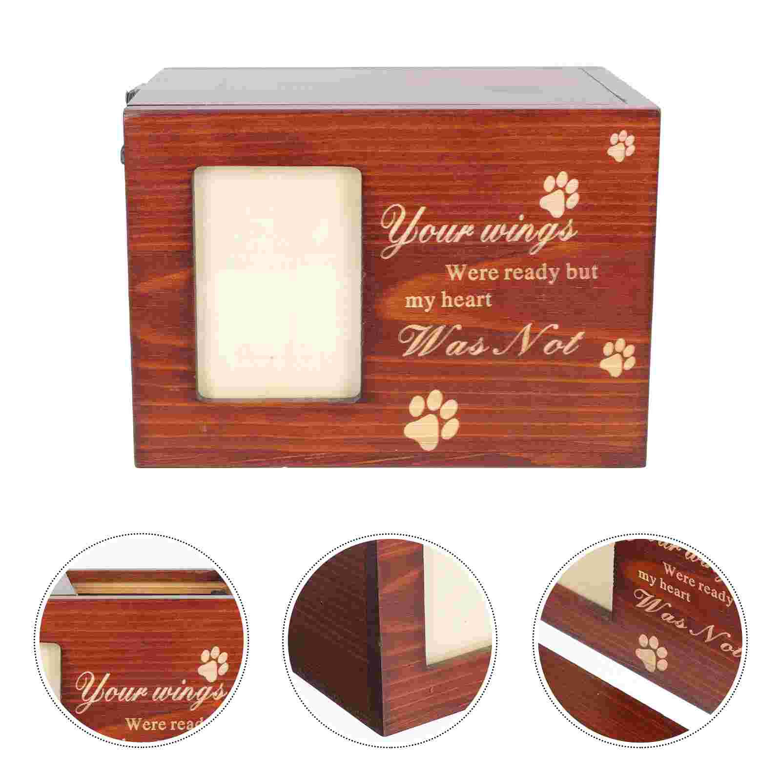 Pet Cremation Urn Cat Dog Cinerary Casket Wooden Pet Urn Pet Funeral Accessory: Default Title