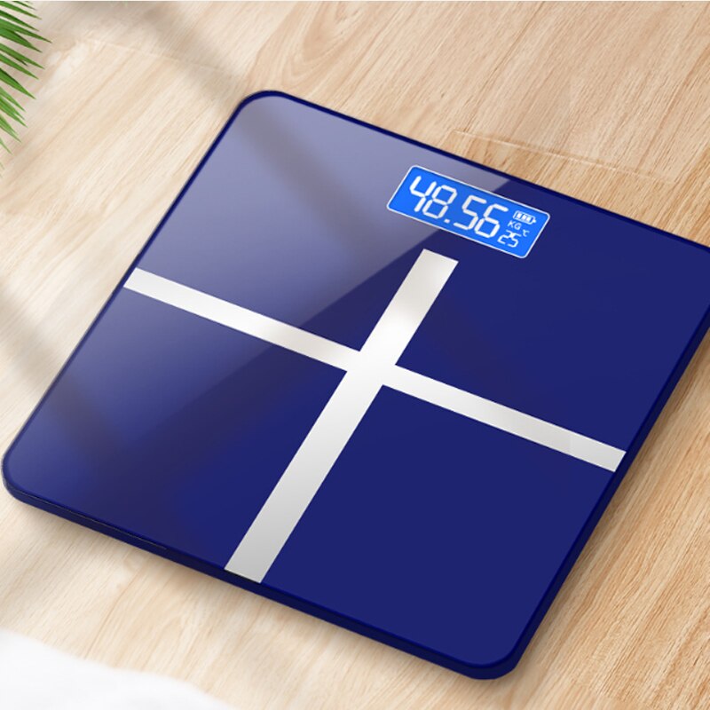 Portable Bathroom Scale Body Weight Digital Scale USB Charging Floor Smart Scale For Weighing LED Display Electronic Scale: Blue