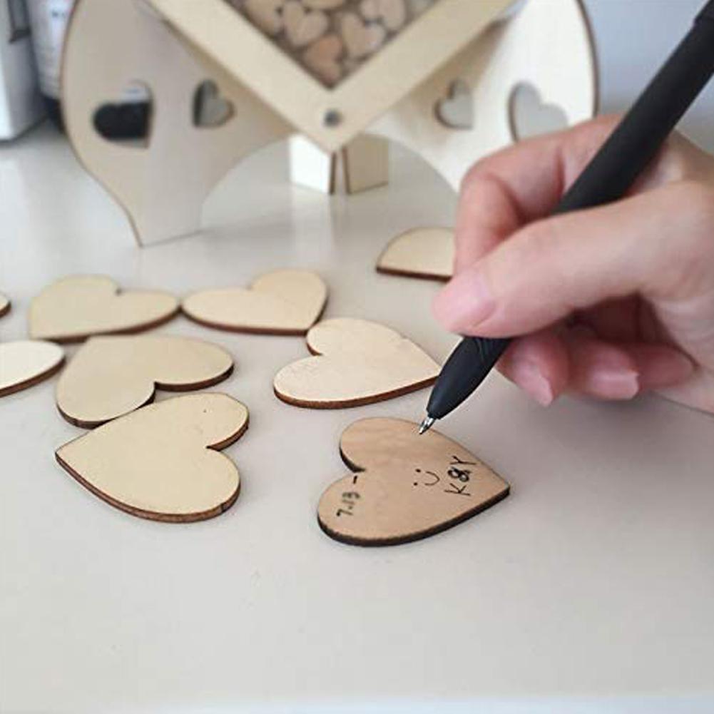 Unikalne serca dekoracje ślubne rustykalne słodkie wesele księga gości życzenia ślubne Bank serca skrzynka na listy 3D księga gości drewniane pudełko